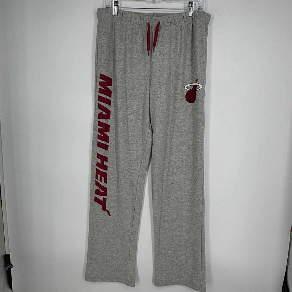 Ultra Game NBA Mens Large Sleep Lounge Pants Heather Gray Miami Heat Basketball